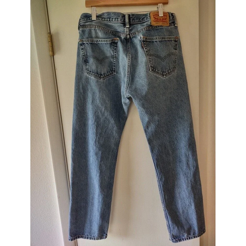 Levi's 505 Regular Fit Jeans Men's W34 L30 Blue Medium Wash Straight Leg